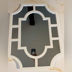 Target White and Silver Geometric Wall Mirror